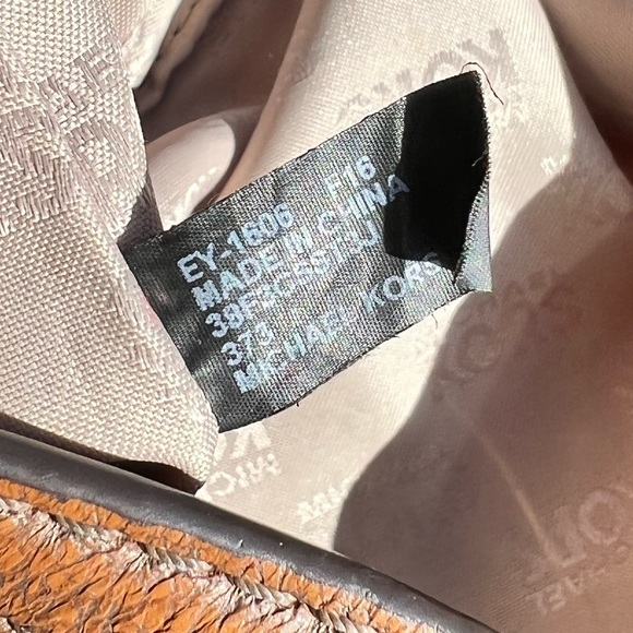 Michael Kors Brown and Tan Signature MK logo Tote with adjustable straps - Picture 9 of 15